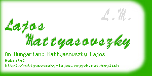 lajos mattyasovszky business card